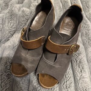 Pedro Garcia Gray and Brown Heeled Sandals